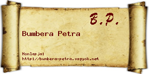 Bumbera Petra névjegykártya