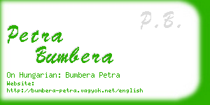 petra bumbera business card
